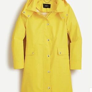 J. Crew Yellow Hooded Raincoat